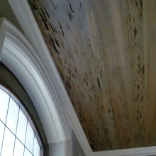 Stained Pecky Cypress shiplap ceiling paneling